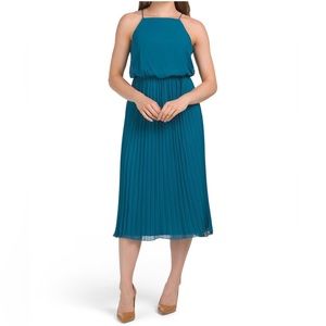 BRAND NEW WITH TAGS SAM EDELMAN sleeveless blouson pleated midi dress. Size 8